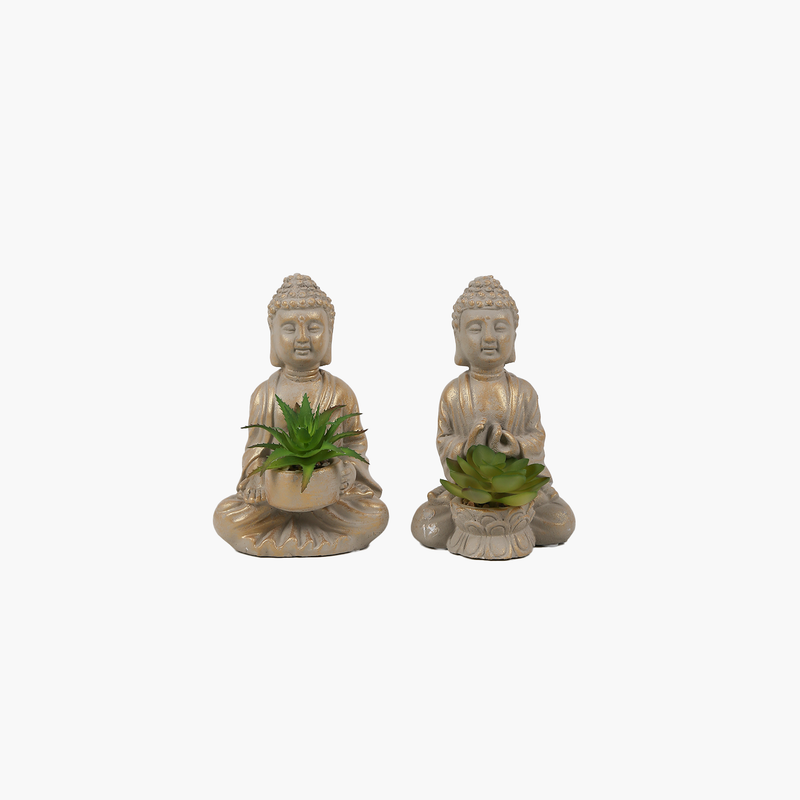 Saksı 2'li Buddha 10X10X16cm