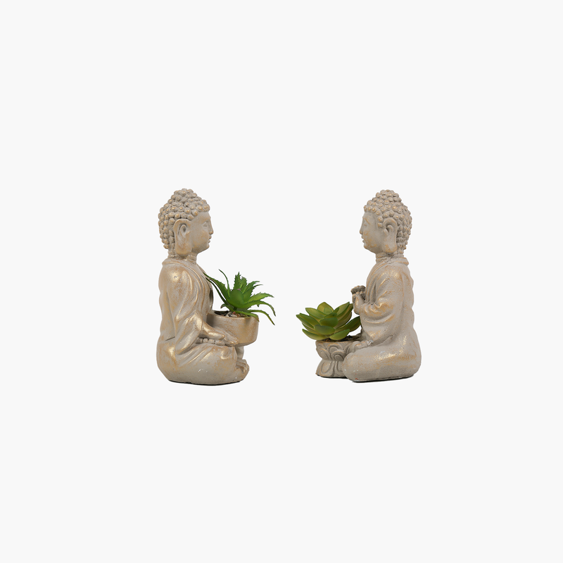 Saksı 2'li Buddha 10X10X16cm