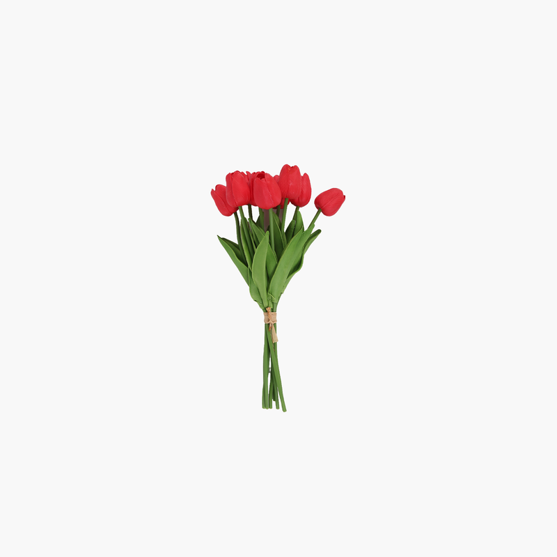 9'lu Lale Buket Kırmızı 32cm