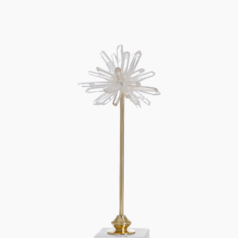 Standlı Kristal Çiçek Beyaz M 11X11X35cm