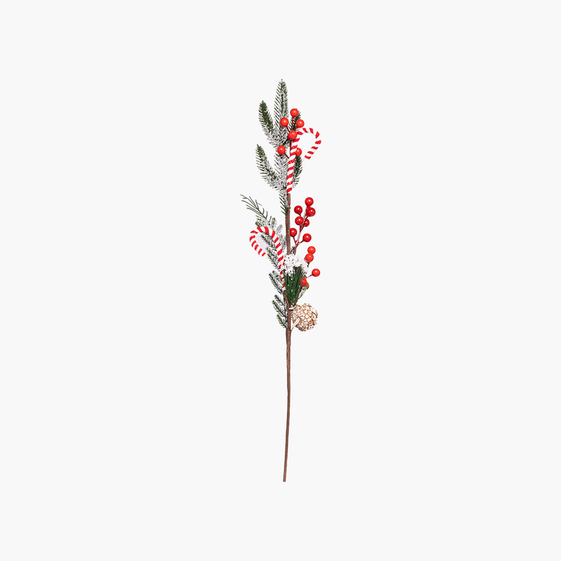 JC Kokina Candy Cane, Kozalak Dekorlu Dal 64cm