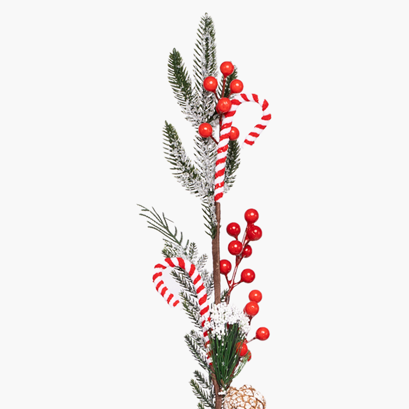 JC Kokina Candy Cane, Kozalak Dekorlu Dal 64cm