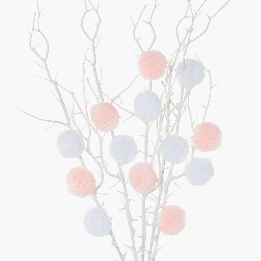 JC HAPPY SUGAR Pink and White Cotton Branch 78cm