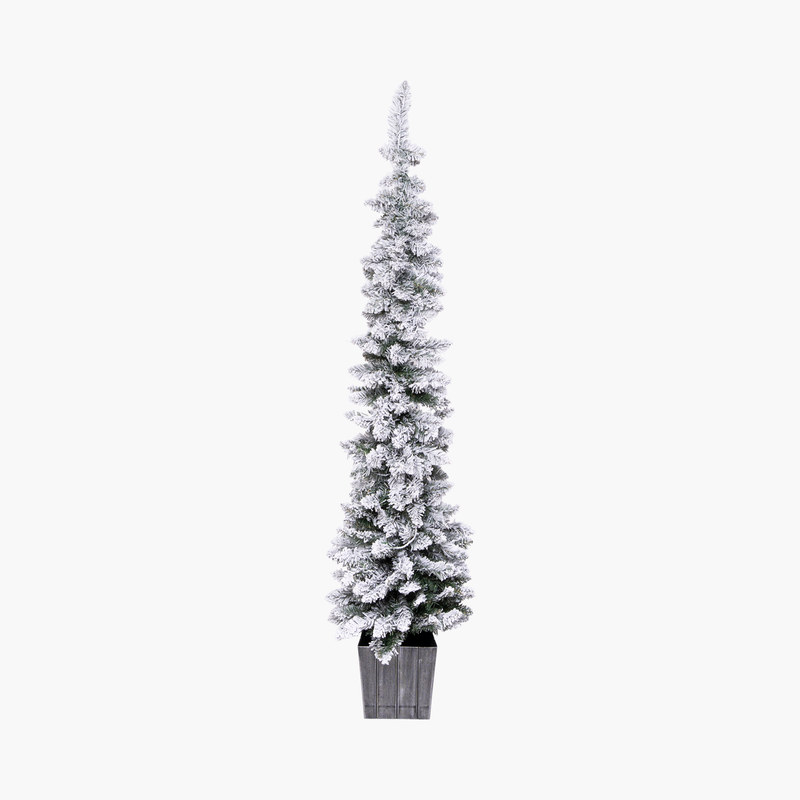JC Saksılı Karlı Yılbaşı Ağacı Dekor 168cm (Kendinden Led'li)