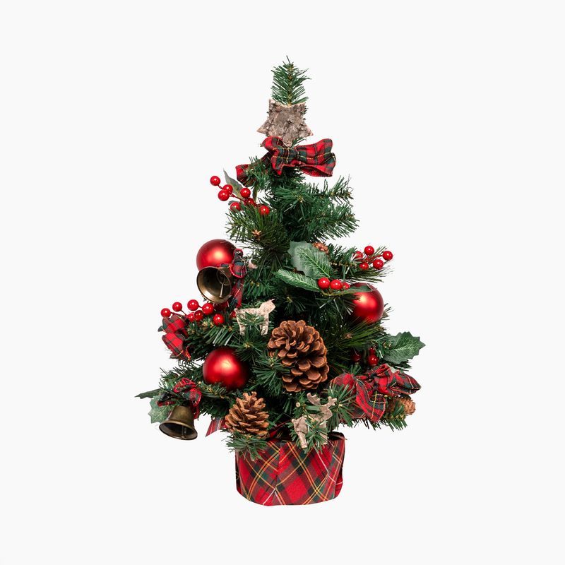 JC Kendinden Süslü Çam Ağaç Hediye Sepeti 60cm (Kendinden Led'li)