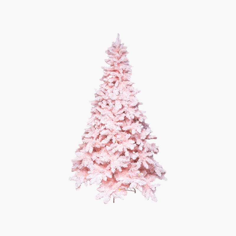 JC Pembe ve Karlı Yılbaşı Ağacı 210cm (Kendinden Led'li)