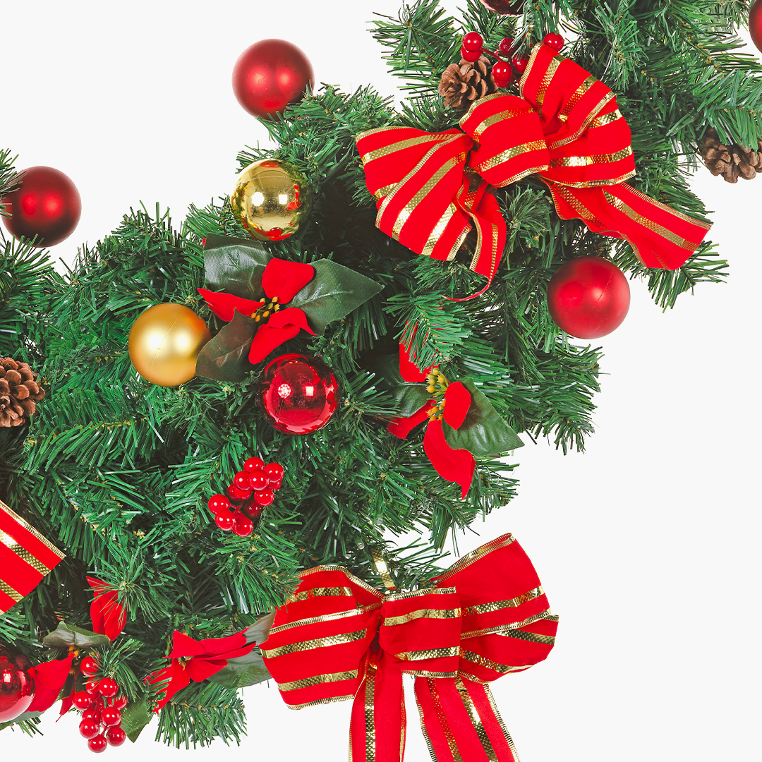 JC Self-Red Decorative Pine Tree Wall Decor 180cm (with Built-in LED)