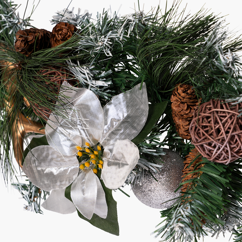 JC Kendinden Süslü Karlı Garland 180cm (Kendinden Led'li)