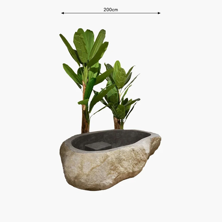Riverstone Yuvarlak Basamaklı Taş Küvet 200 cm