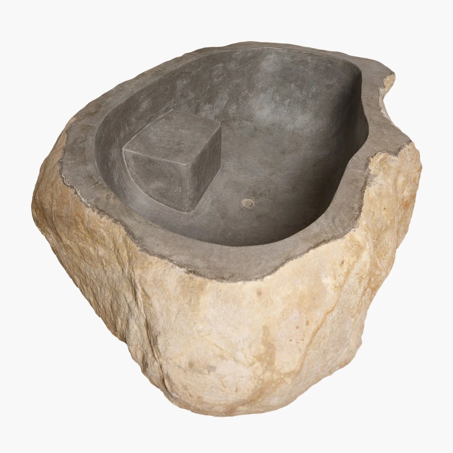 Riverstone Yuvarlak Basamaklı Taş Küvet 200 cm